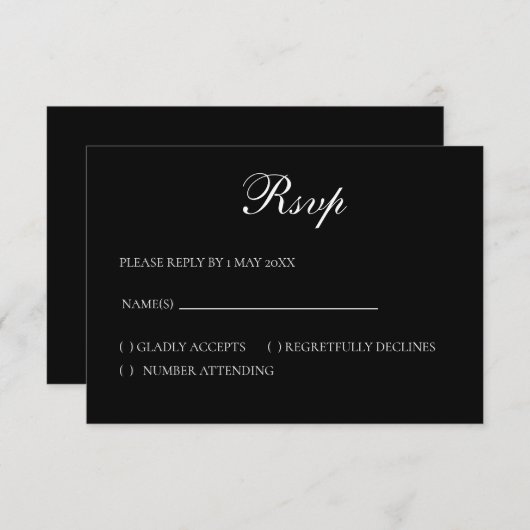 Basic and Elegant RSVP card (正面/裏面)