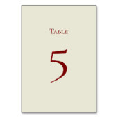 Basic and Elegant Table Number Card テーブルナンバー (裏面)