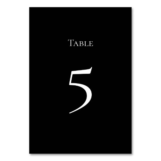 Basic and Elegant Table Number Card テーブルナンバー (裏面)