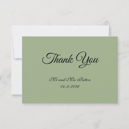 Basic and Elegant Thank You Card サンキューカード (正面)