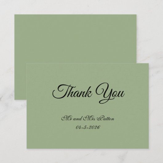 Basic and Elegant Thank You Card サンキューカード (正面/裏面)