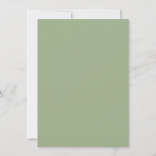 Basic and Elegant Wedding Sage Green Invitation 招待状 (裏面)