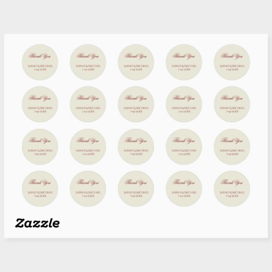 Basic and Elegant Wedding Stickers ラウンドシール (シート)