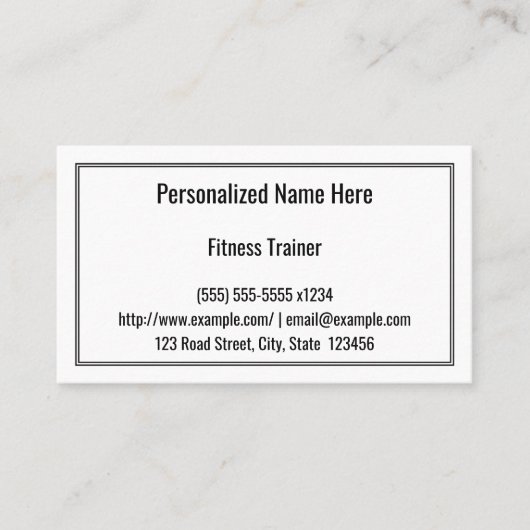 Basic and Simple Fitness Trainer Business Card 名刺 (正面)