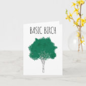 Basic Birch Funny Environmentalist Hiking Forrest カード (黄色い花)