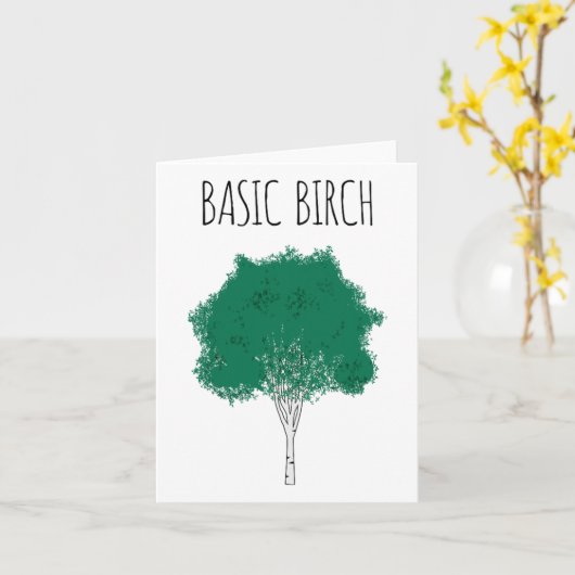 Basic Birch Funny Environmentalist Hiking Forrest  カード (黄色い花)