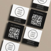 Basic Black Business Logo QR Code  スクエア名刺