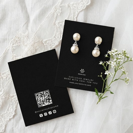 Basic Black Jewelry Display Template Logo TMF26 名刺
