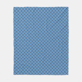 Basic Blue/Baby Blue Gingham Diagonal Plaid フリースブランケット
