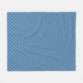 Basic Blue/Baby Blue Gingham Diagonal Plaid フリースブランケット (正面(横))