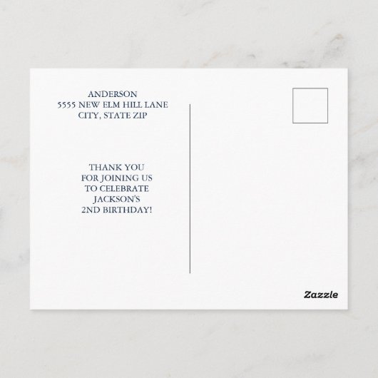 Basic Child's誕生日写真ありがとう ポストカード (裏面)