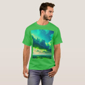 Basic Dark Tees - Surreal Blue & Green Sky Edition Tシャツ (正面フル)