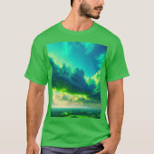Basic Dark Tees - Surreal Blue & Green Sky Edition Tシャツ (正面)