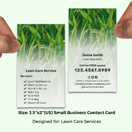 Basic Garden Service List Call to Action Lawn Care 名刺