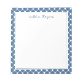Basic Gingham Light Navy 縁ど Blue  Notepad ノートパッド