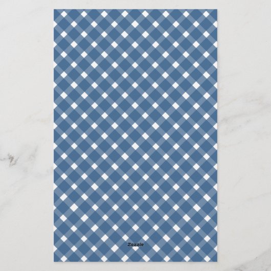 Basic Gingham Light Navy 縁ど Blue Notepad 便箋 (裏面)