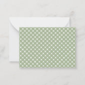 Basic Gingham Sage Green Border ノートカード (裏面)