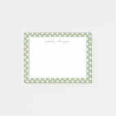 Basic Gingham Sage Green Border ポストイット (正面)