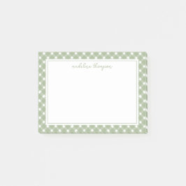 Basic Gingham Sage Green Border ポストイット