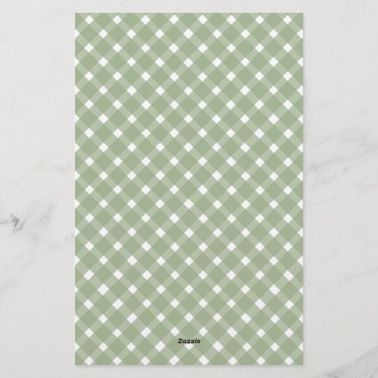 Basic Gingham Sage Green Border 便箋 (裏面)