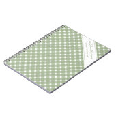 Basic Gingham Sage Green Spiral ノートブック (左側)