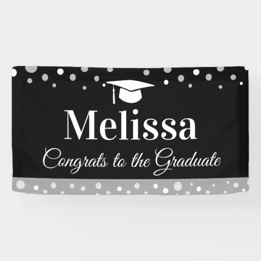 Basic Graduation Party Banner Custom Name  横断幕 (横)
