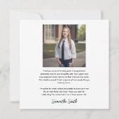 Basic Graduation Party Flat Thank You Card サンキューカード (裏面)