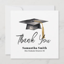 Basic Graduation Party Flat Thank You Card サンキューカード