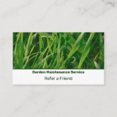 Basic Green & White Custom Image Lawn Service 紹介カード (正面)