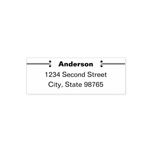 Basic Last Name Return Address Template セルフインキングスタンプ (デザイン)