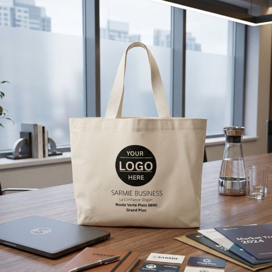 Basic Logo Custom Bag, Business or Shop Tote Bag ラージトートバッグ