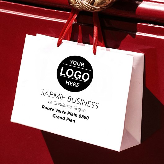 Basic Logo Custom Bag, Business or Shop Tote Bag ラージペーパーバッグ