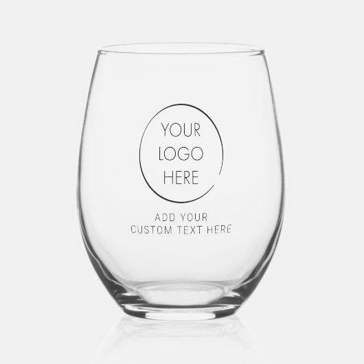 Basic Logo Custom, Business or Marketing ステムなしワイングラス (正面)