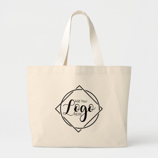Basic Logo Custom Business Tote Bag | Personalised ラージトートバッグ (正面)