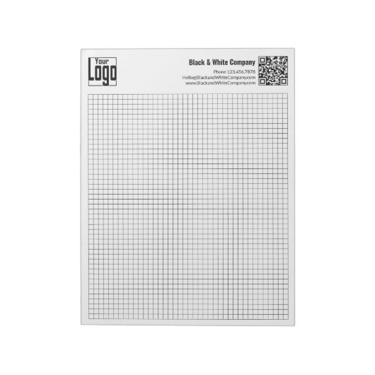 Basic Logo QR-code Black Grid Graph Calcpad ノートパッド (回転)