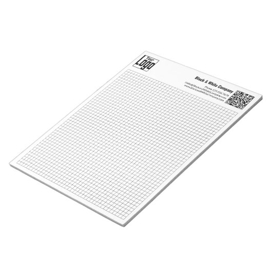 Basic Logo QR-code Black Grid Graph Calcpad ノートパッド (アングル)