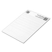 Basic Logo QR-code Black Line College Rule ノートパッド (アングル)