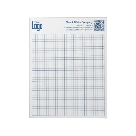 Basic Logo QR-code Blue Grid Graph Calcpad ノートパッド (回転)
