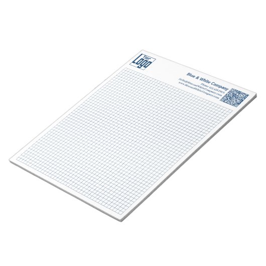 Basic Logo QR-code Blue Grid Graph Calcpad ノートパッド (アングル)