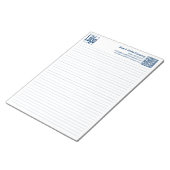 Basic Logo QR-code Blue Line College Rule ノートパッド (アングル)