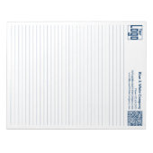 Basic Logo QR-code Blue Line College Rule ノートパッド (正面)