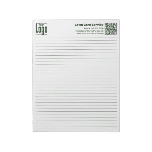 Basic Logo QR-code Green Line College Rule ノートパッド (回転)