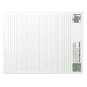 Basic Logo QR-code Green Line College Rule ノートパッド (正面)