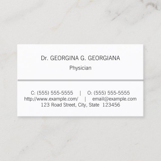 Basic、Medical Specialist Business Card（基本、専門医名刺） 名刺 (正面)