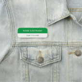 Basic Modern Bright Green White Title Pin Magnetic 名札 (インサイチュ)