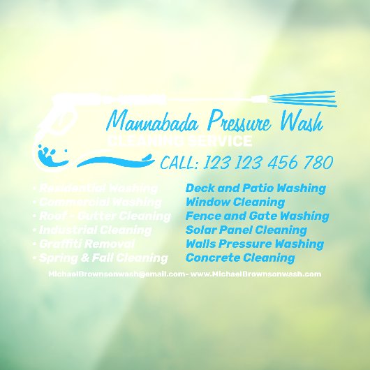 Basic Modern Pressure Washing Power Cleaning ウィンドウサイン (シート3)