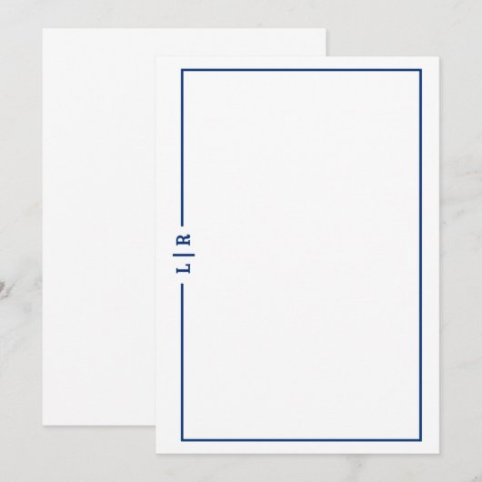 Basic Monogram #1 Flat Note Card ノートカード (正面/裏面)