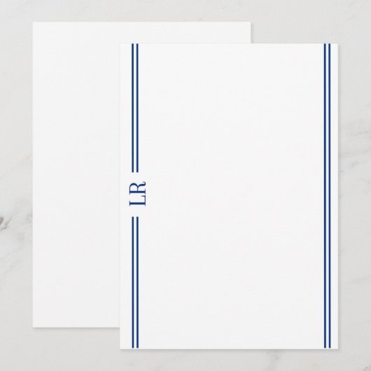 Basic Monogram #3 Flat Note Card ノートカード (正面/裏面)
