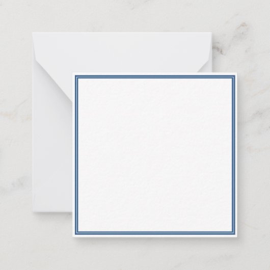 Basic Monogram Navy Blue Border Personalized  ノートカード (裏面)