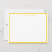 Basic Mustard Yellow Border Personalized  ノートカード (正面)
